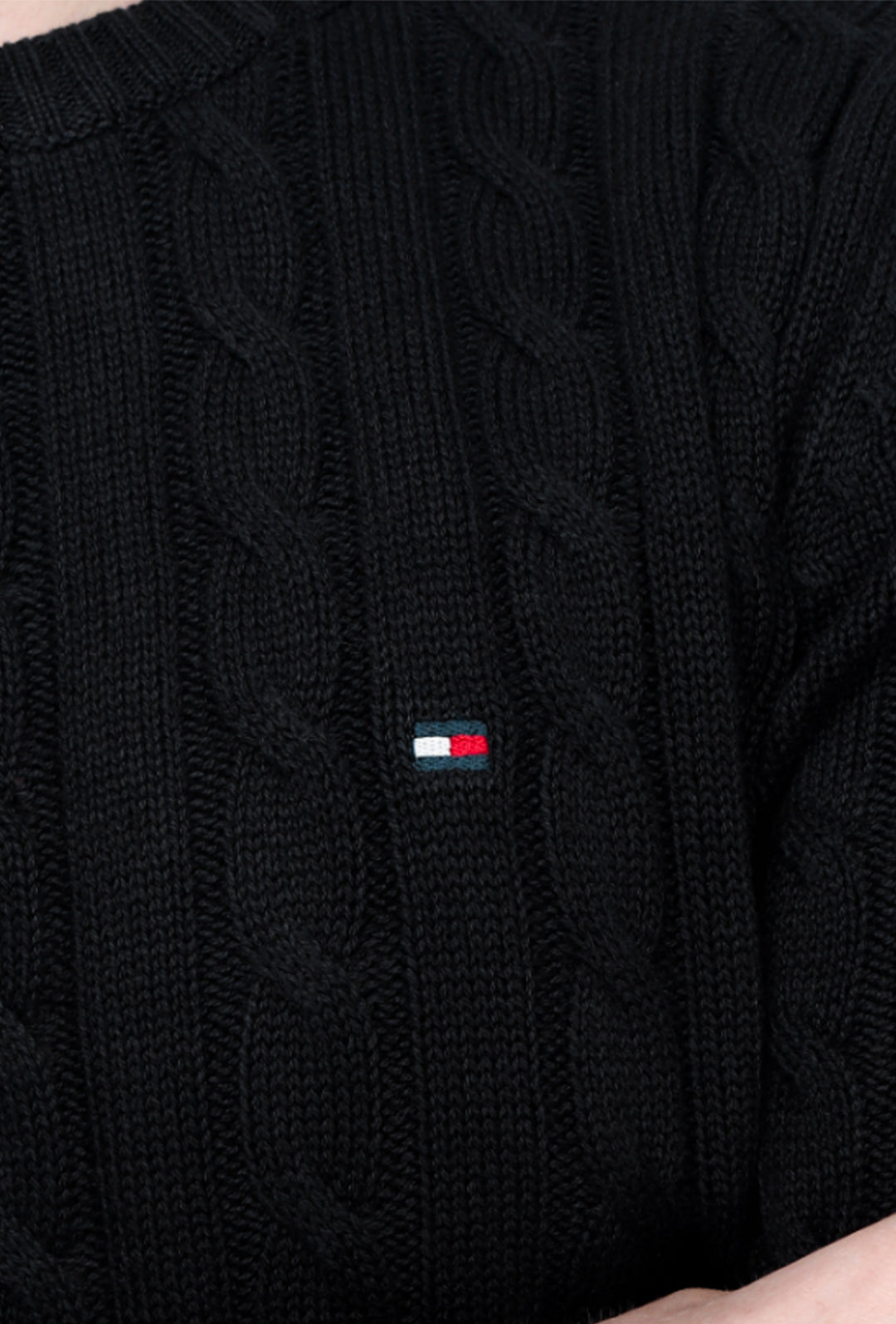 Maglione Uomo Tommy Hilfiger con Trecce - NERO
