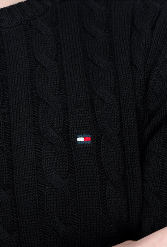 Maglione Uomo Tommy Hilfiger con Trecce - NERO