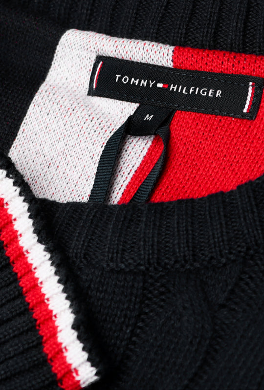 Maglione Uomo Tommy Hilfiger con Trecce - NERO