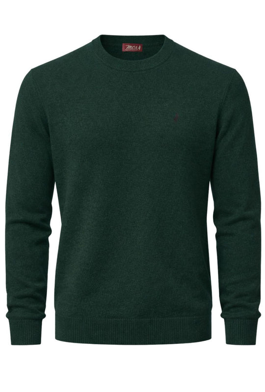 Maglioncino Uomo MCS in 80% Lana girocollo Made in Italy - VERDE