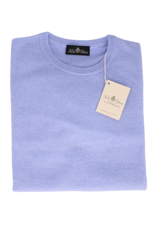 Maglioncino uomo misto Cashmere Lana Made in Italy - AZZURRO