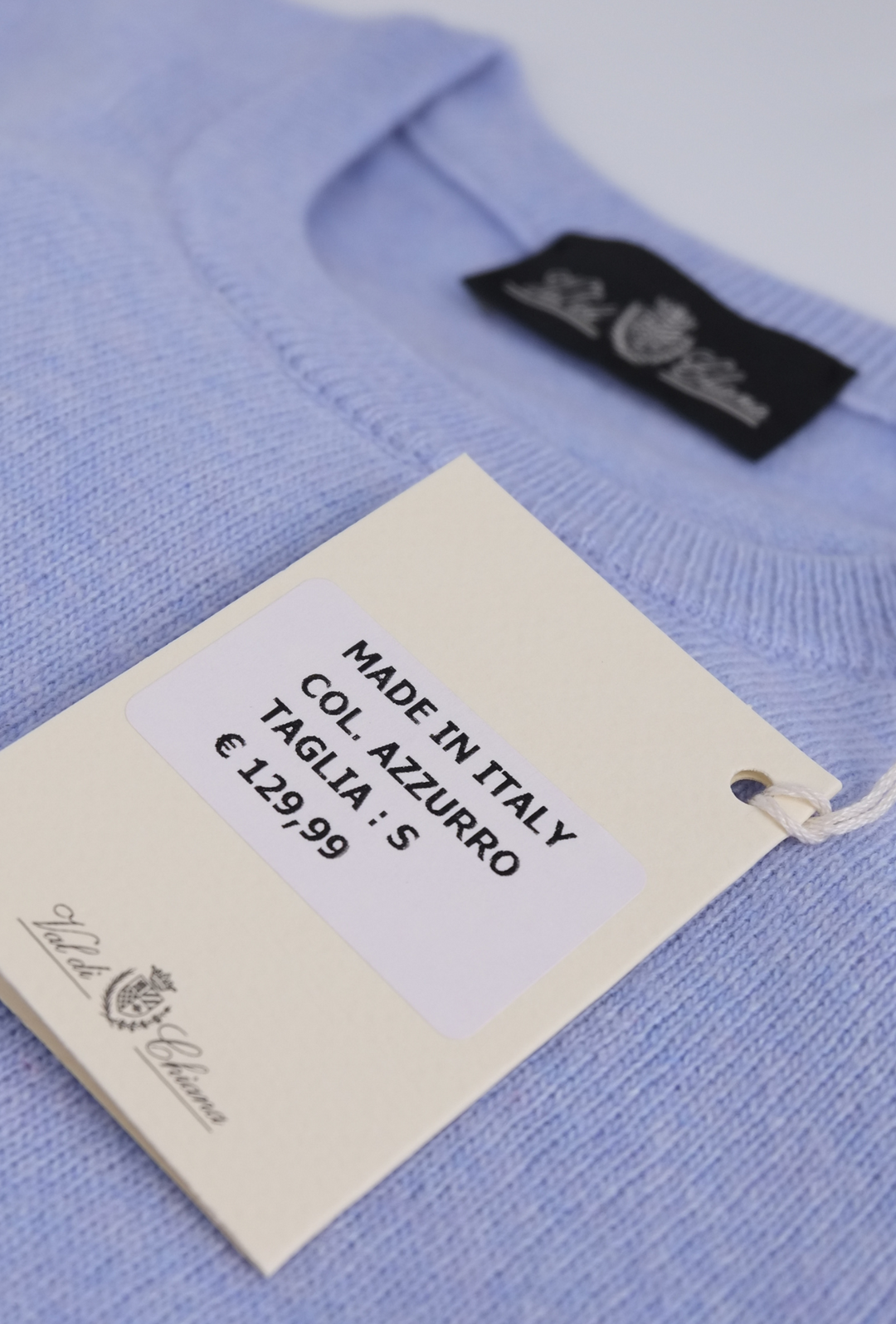 Maglioncino uomo misto Cashmere Lana Made in Italy - AZZURRO