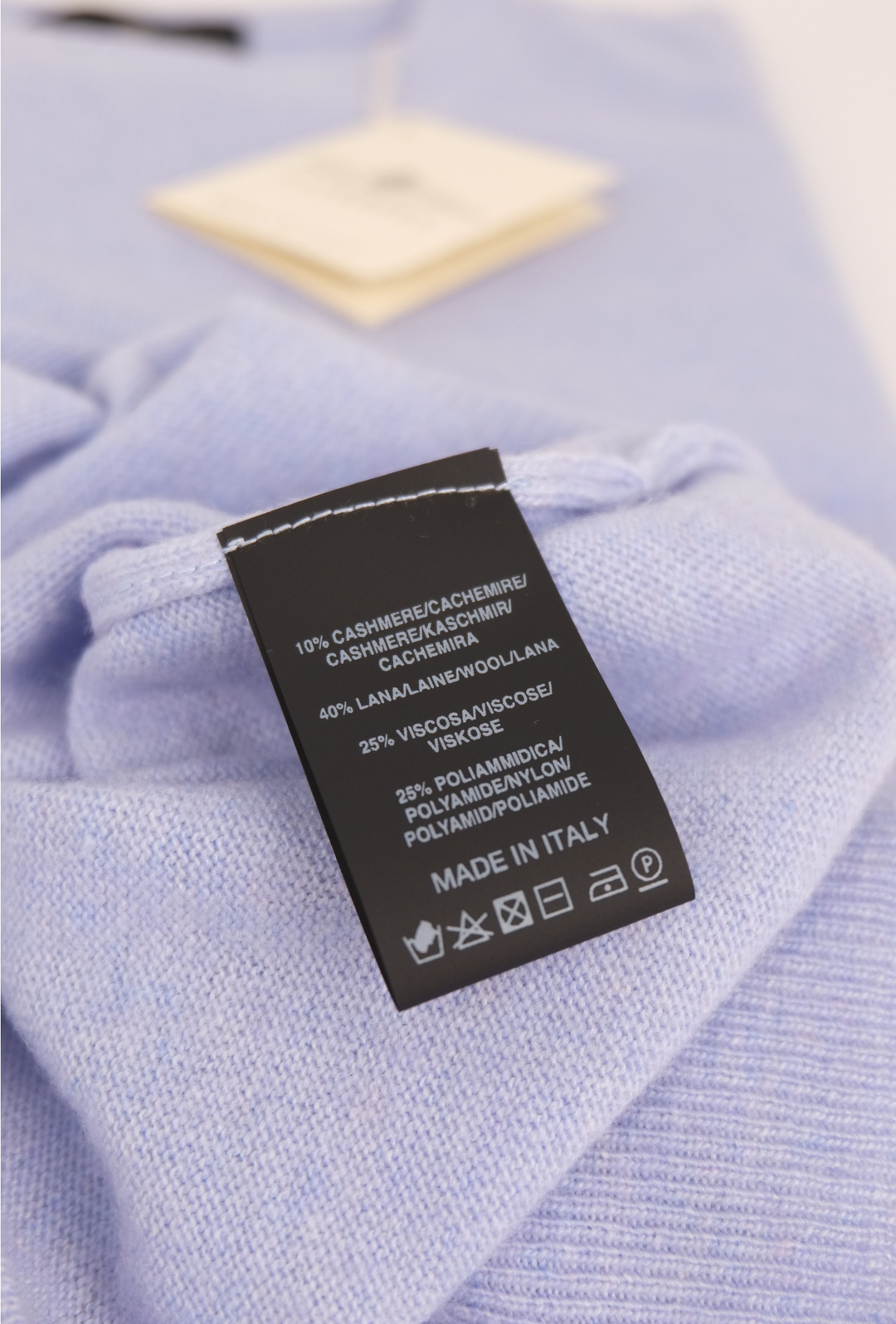 Maglioncino uomo misto Cashmere Lana Made in Italy - AZZURRO