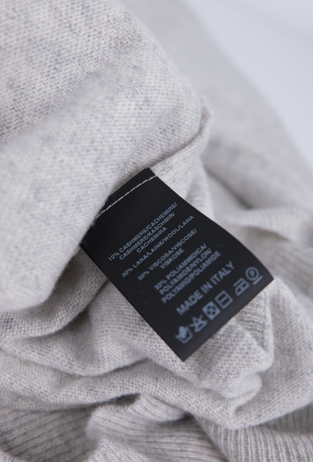 Maglioncino uomo misto Cashmere Lana Made in Italy - GRIGIO CHIARO