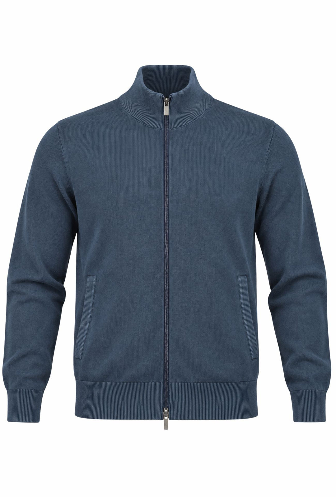 Maglioncino Uomo Full Zip 100% cotone DRESSERD- BLU