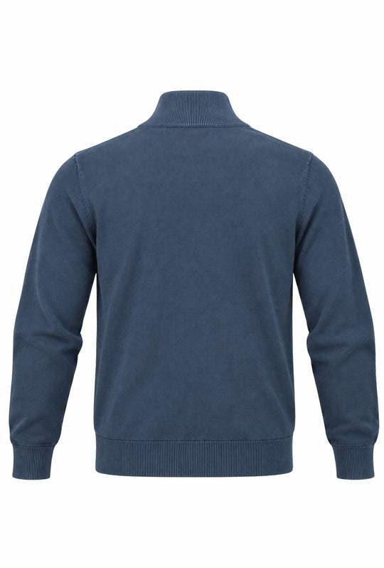 Maglioncino Uomo Full Zip 100% cotone DRESSERD- BLU