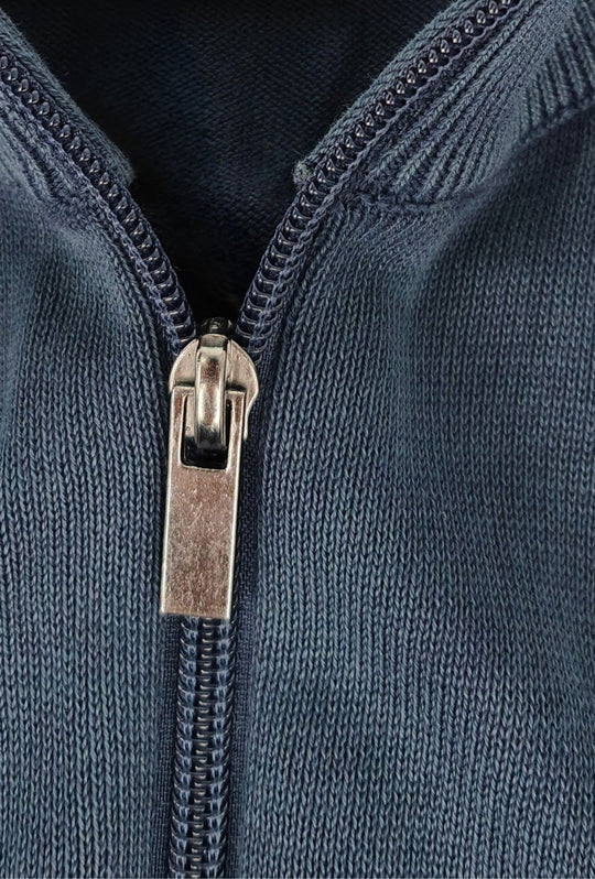 Maglioncino Uomo Full Zip 100% cotone DRESSERD- BLU