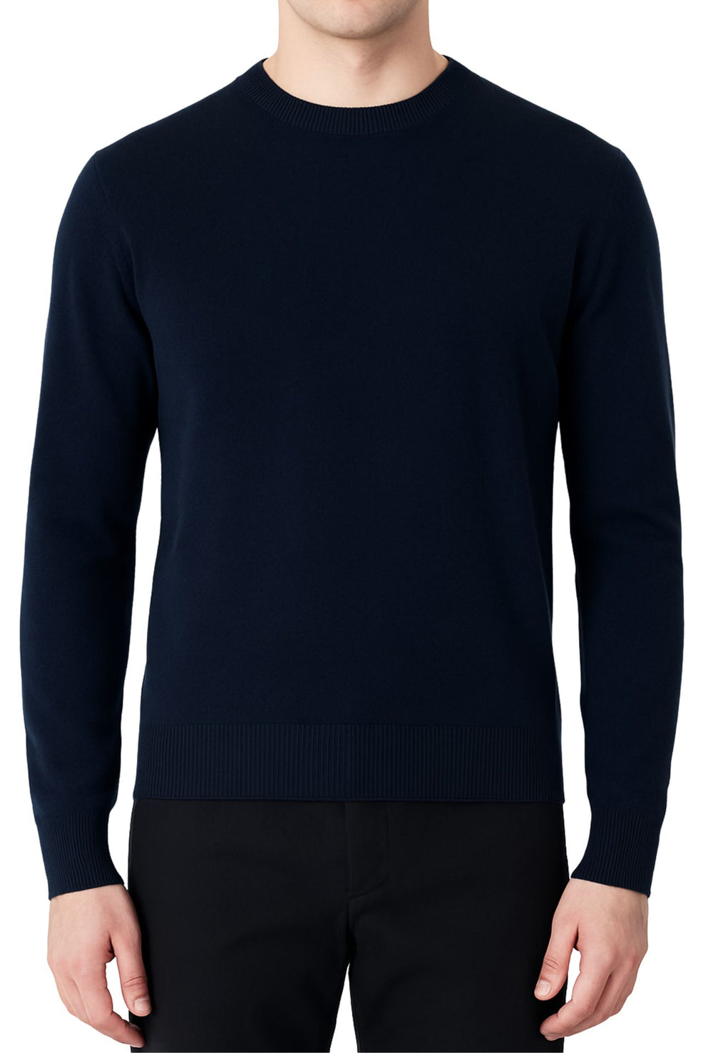 Maglioncino 100% Cashmere Uomo maglia girocollo - BLU
