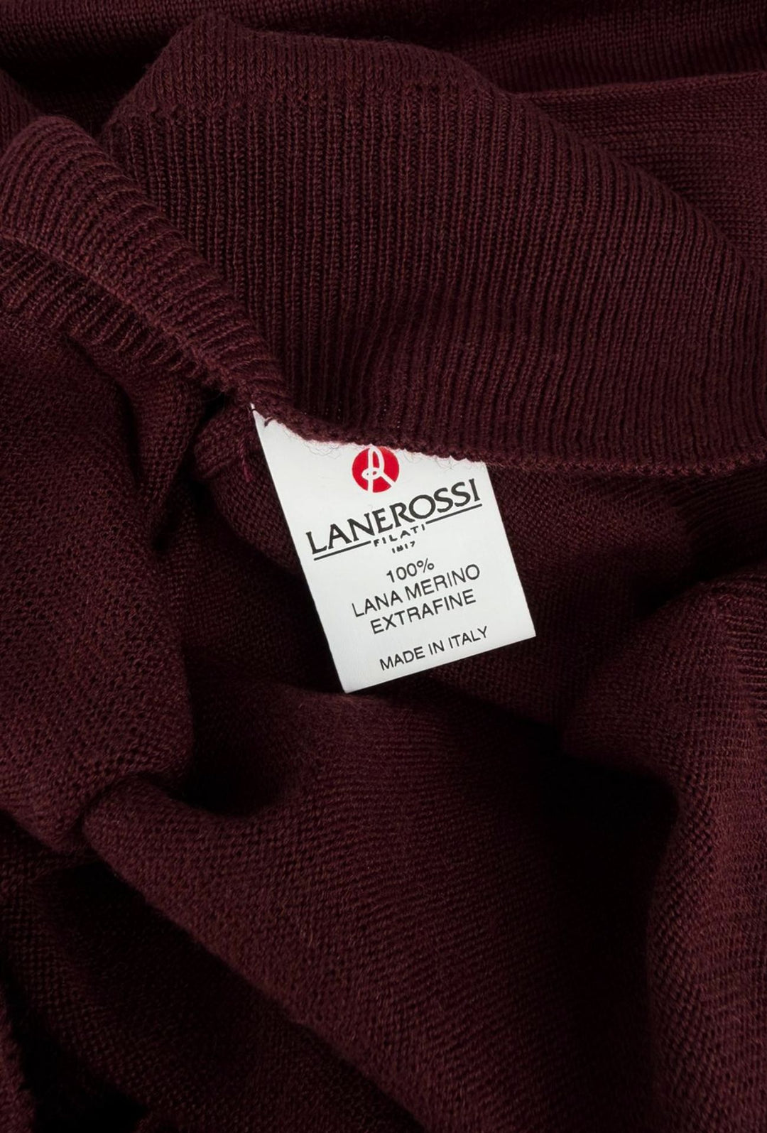 Maglioncino Uomo 100% Lana merinos extrafine Lanerossi girocollo - BORDEAUX