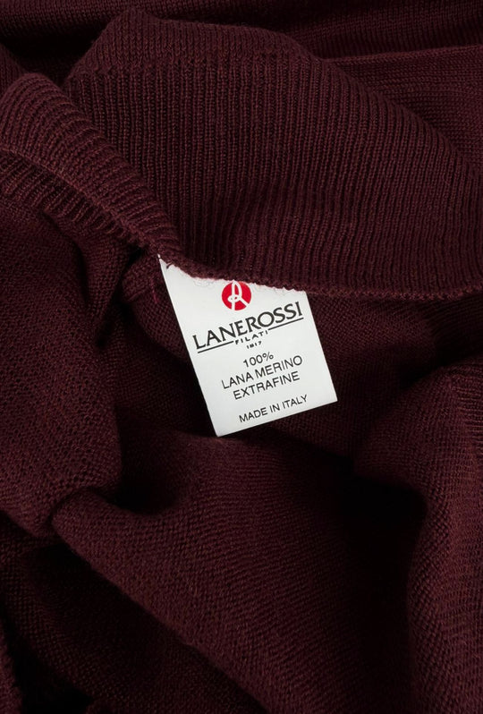Maglioncino Uomo 100% Lana merinos extrafine Lanerossi girocollo - BORDEAUX