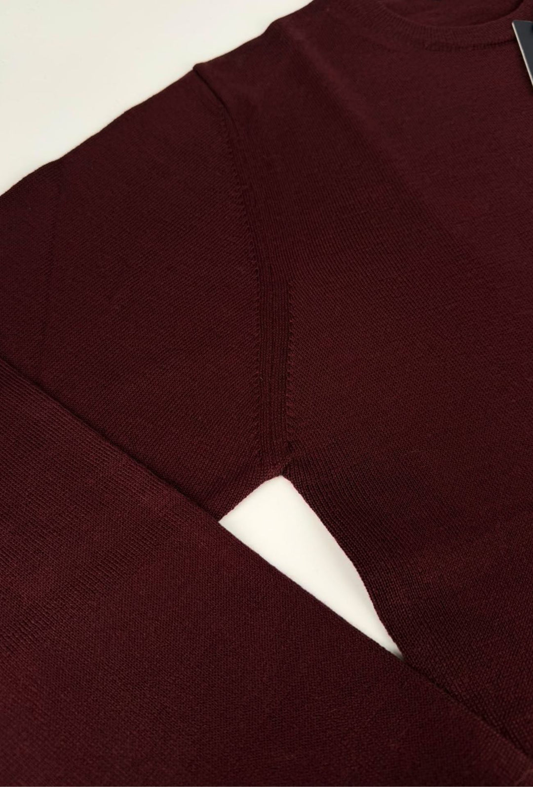 Maglioncino Uomo 100% Lana merinos extrafine Lanerossi girocollo - BORDEAUX