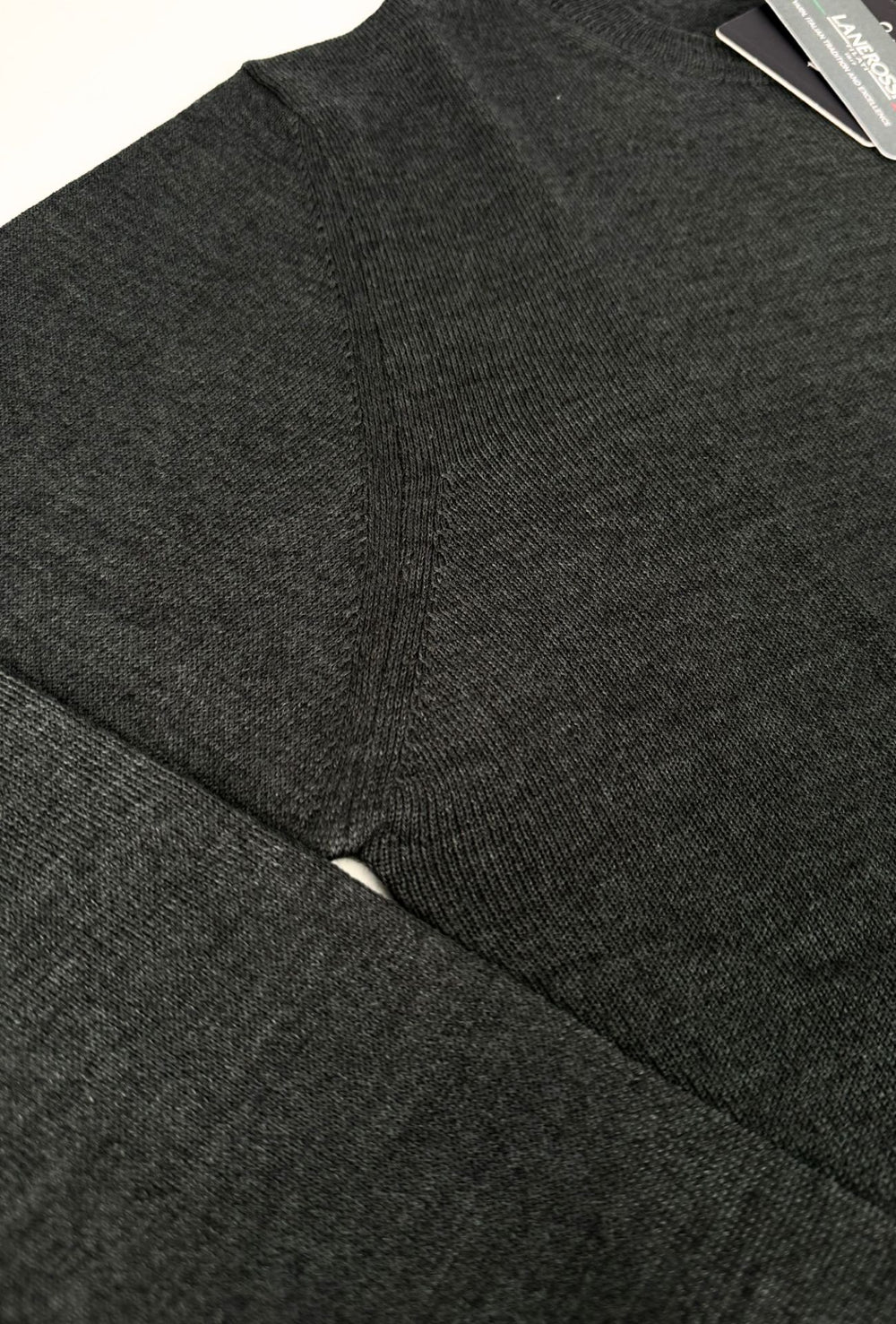 Maglioncino Uomo 100% Lana merinos extrafine Lanerossi girocollo - GRIGIO SCURO