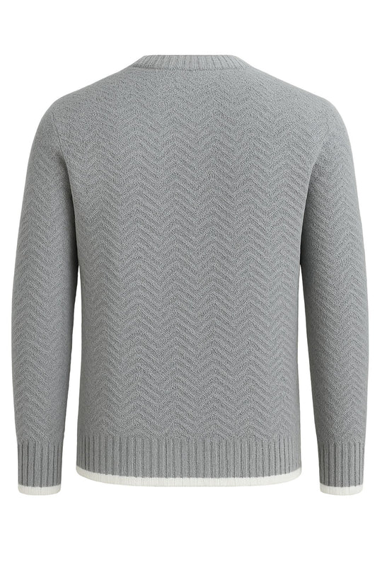 Maglioncino uomo girocollo trama lavorata invernale - GRIGIO