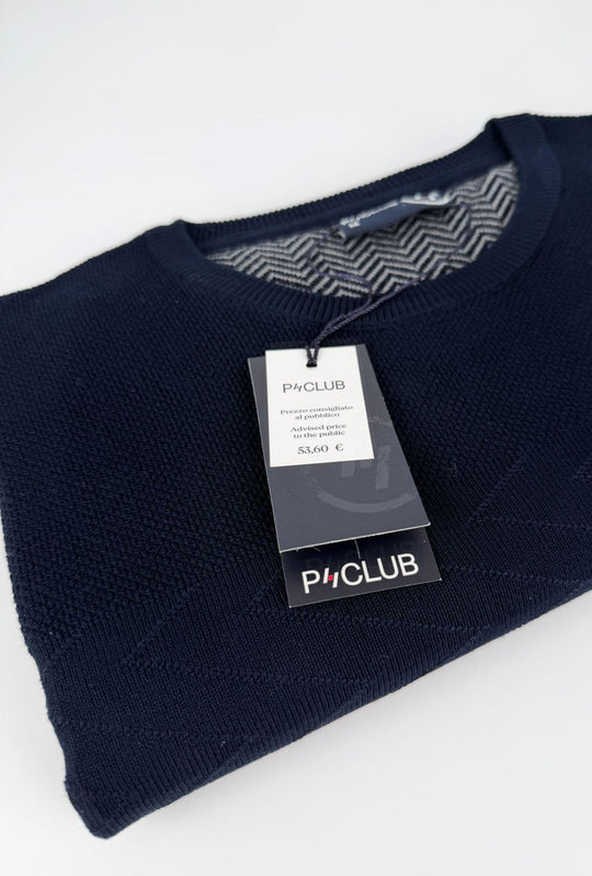 Maglioncino Uomo P/Club girocollo trama lavorata - BLU