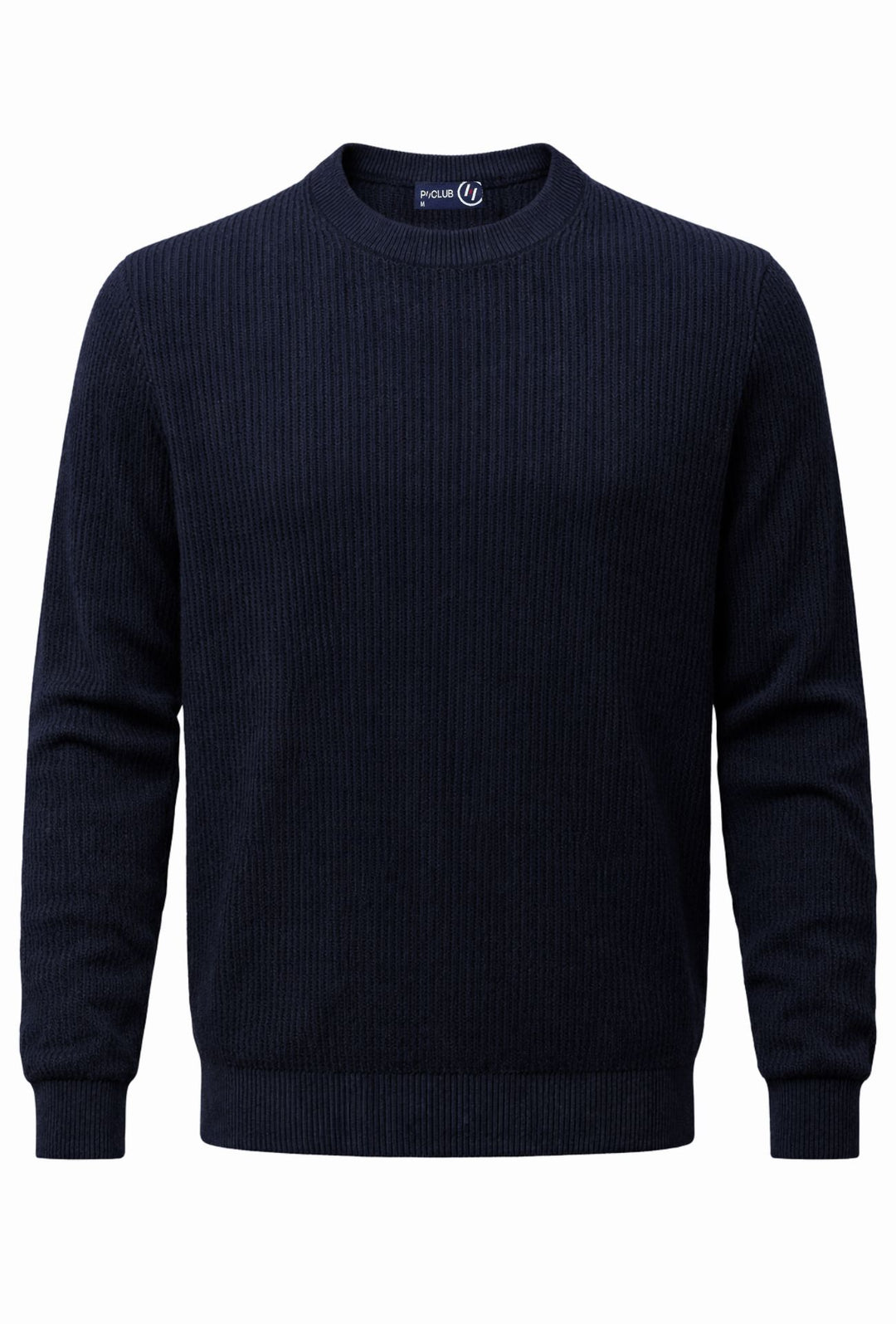 Maglioncino uomo con toppe P/Club trama lavorata - BLU