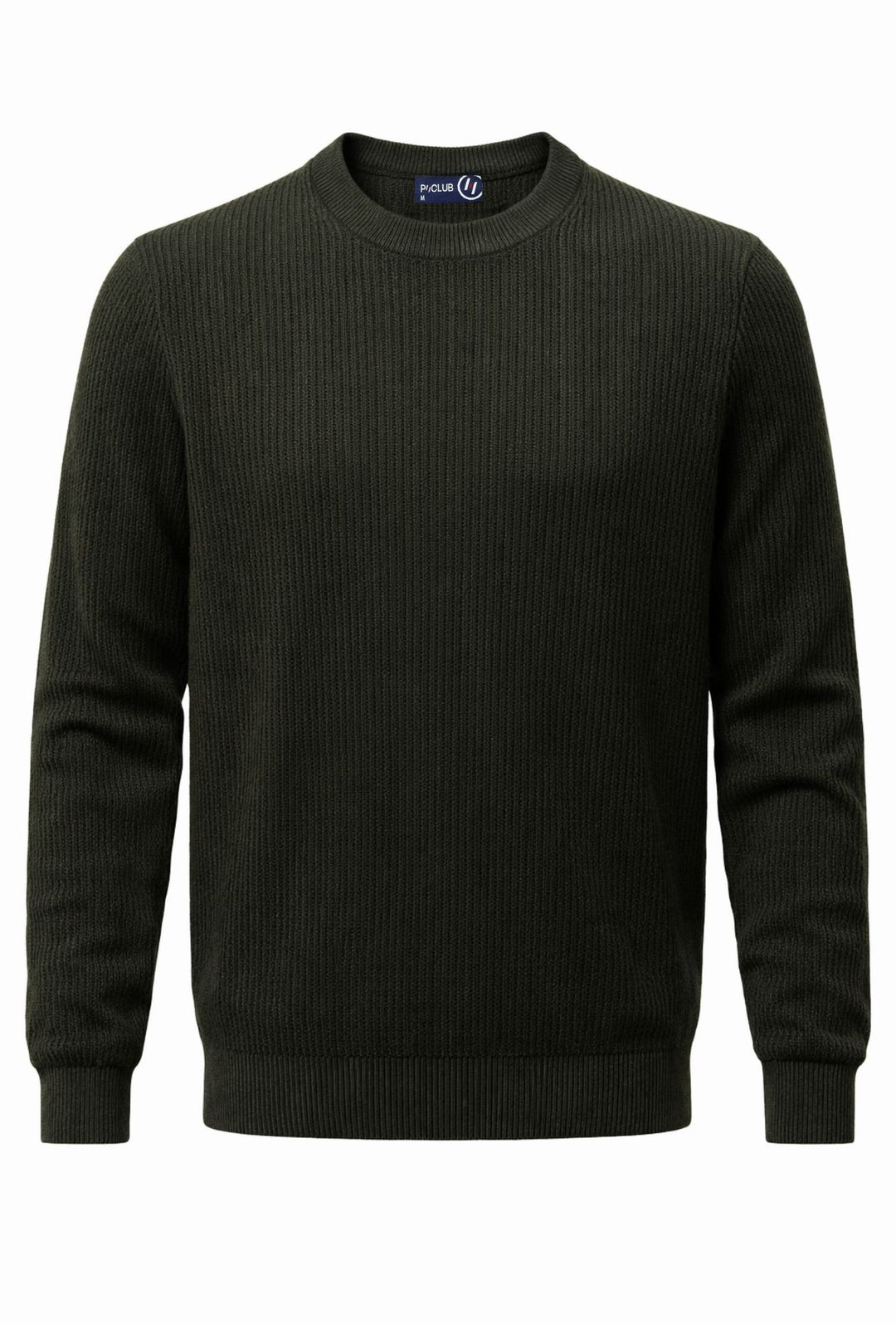 Maglioncino uomo con toppe P/Club trama lavorata - VERDE