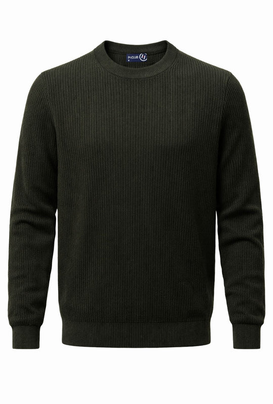 Maglioncino uomo con toppe P/Club trama lavorata - VERDE