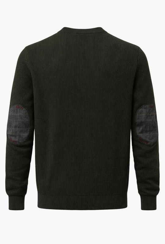 Maglioncino uomo con toppe P/Club trama lavorata - VERDE