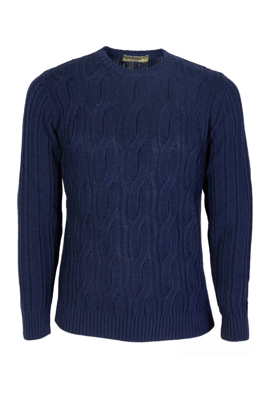 Maglione Uomo Girocollo trama Lavorata tessuto invernale Maglia con top Dresserd - BLU