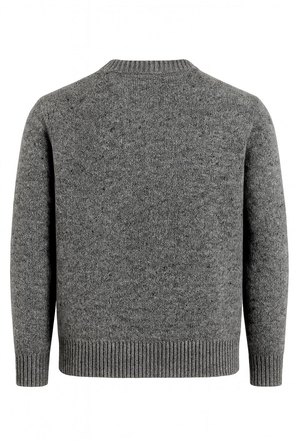 Maglione uomo morbidissimo girocollo invernale melangiato - GRIGIO