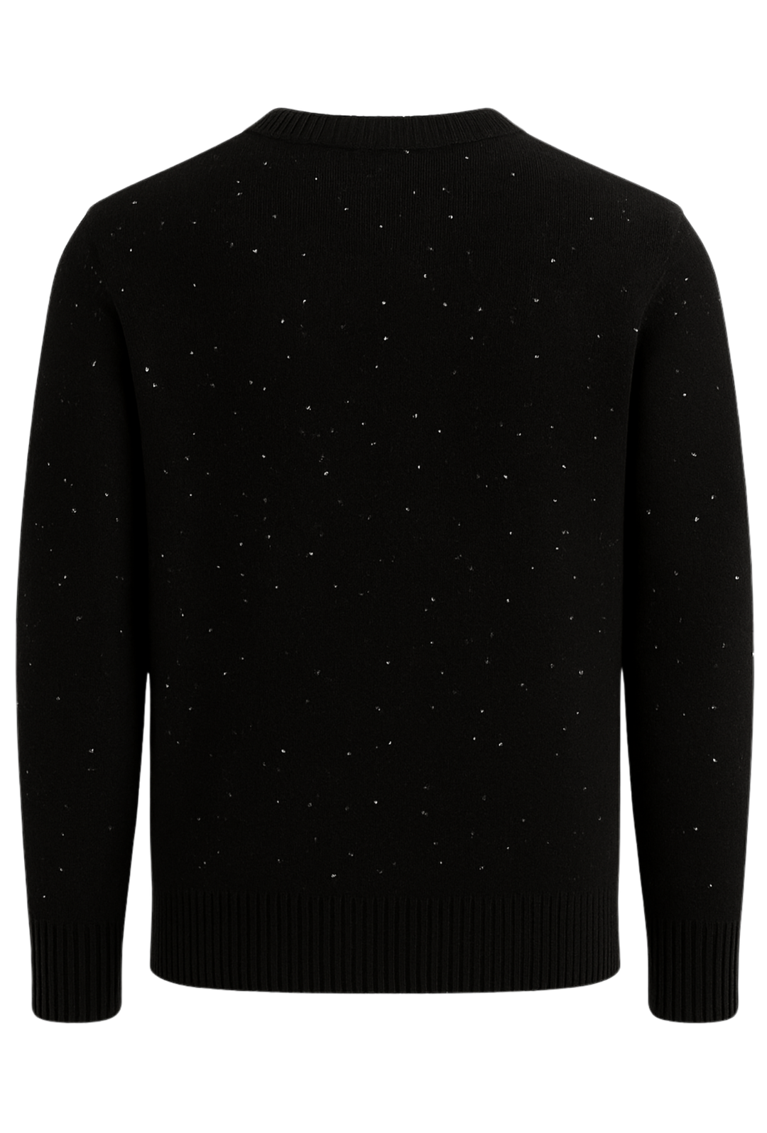 Maglione uomo morbidissimo girocollo invernale melangiato - NERO