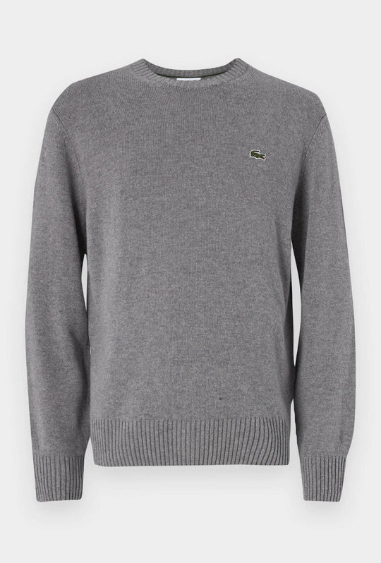 Maglione uomo LACOSTE in lana cardata - GRIGIO