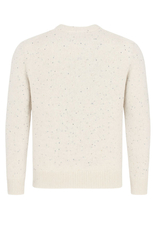 Maglione uomo dresserd in lana mélange girocollo invernale - PANNA