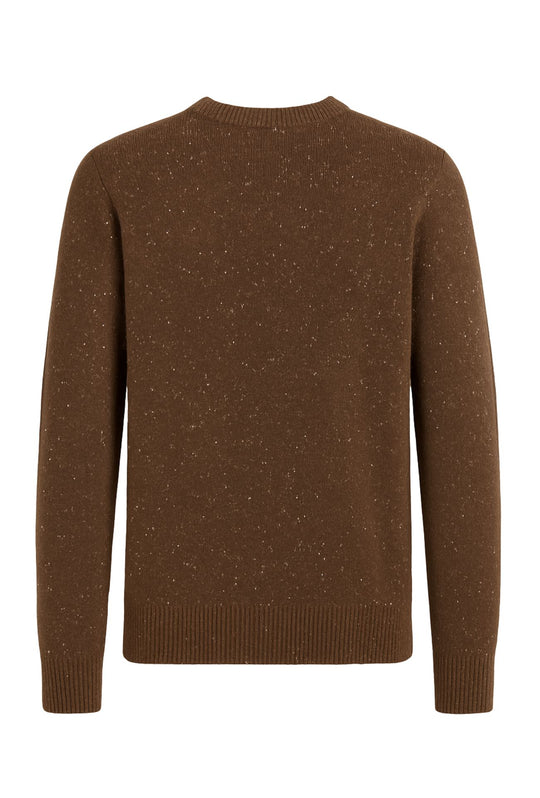 Maglione uomo dresserd in lana mélange girocollo invernale - MARRONE