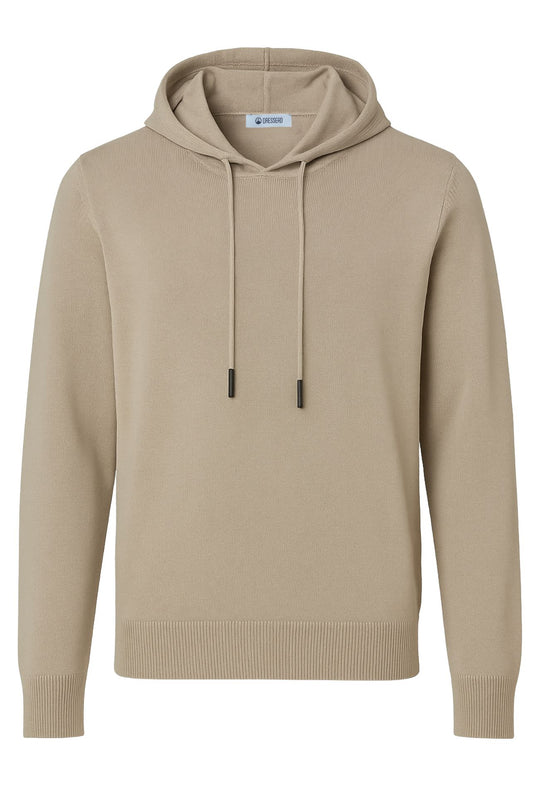 Maglione uomo con cappuccio maglia modello felpa invernale dresserd - BEIGE