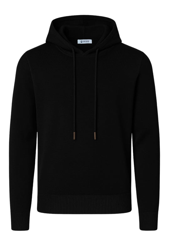 Maglione uomo con cappuccio maglia modello felpa invernale dresserd - NERO