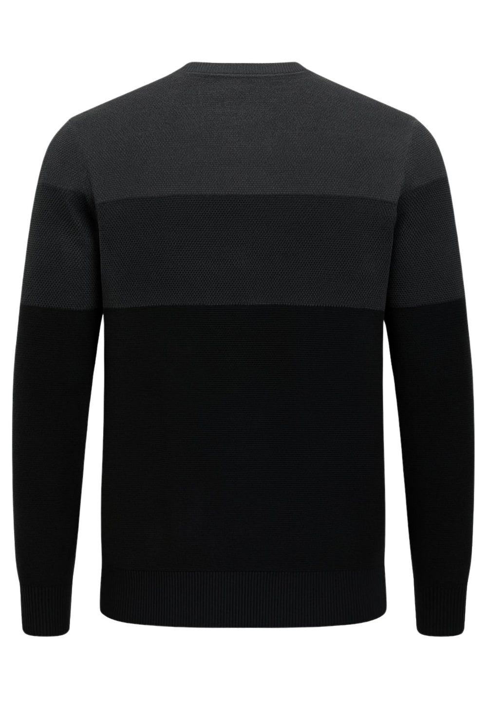 Maglione uomo girocollo Trama lavorata, semi slim fit - NERO