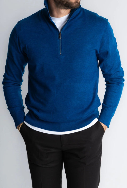 Mezza Zip uomo viscosa lana rasata Dresserd maglioncino - AVIO