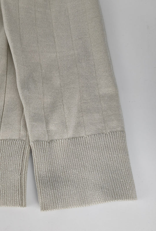 Polo Uomo Manica Lunga Dresserd  in Maglia a Coste con Scollo Derby- SABBIA