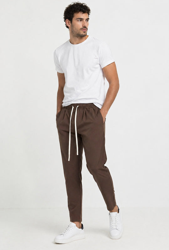 Pantalaccio uomo Dresserd estivo in viscosa made in italy - MARRONE