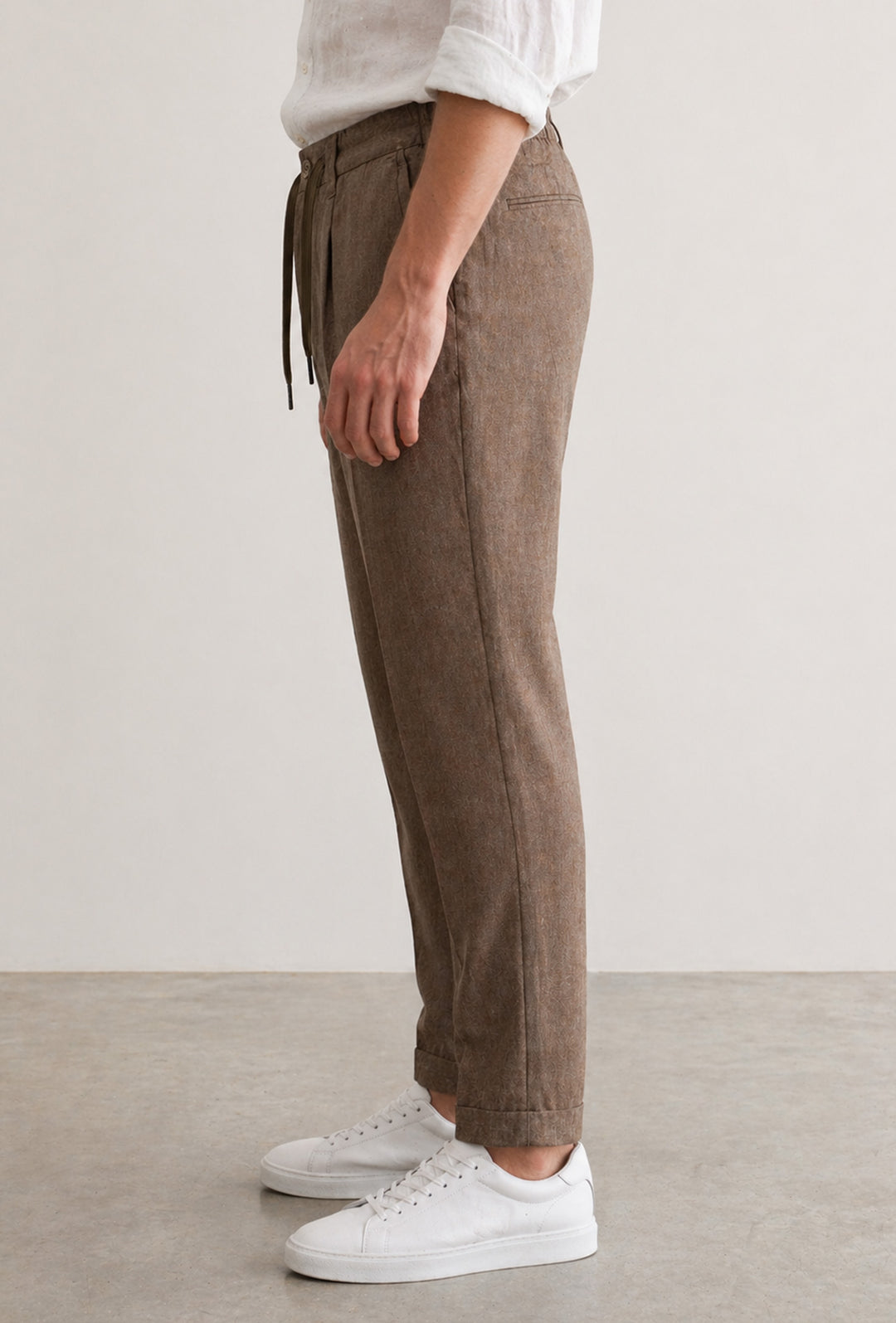 Pantalaccio uomo Dresserd lino cotone comfort Fit - CAMMELLO