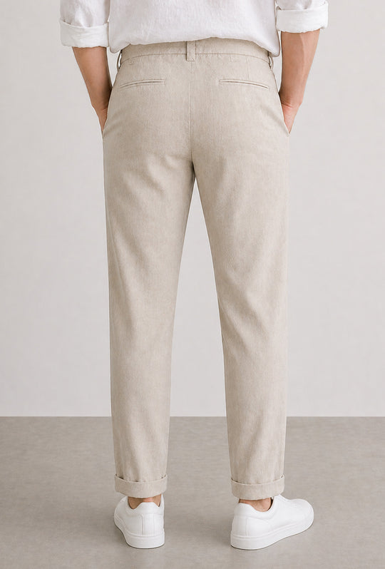 Pantalaccio uomo Dresserd lino cotone comfort Fit - BEIGE