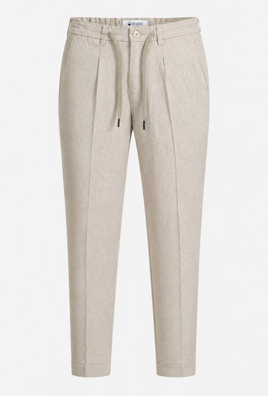 Pantalaccio uomo Dresserd lino cotone comfort Fit - BEIGE