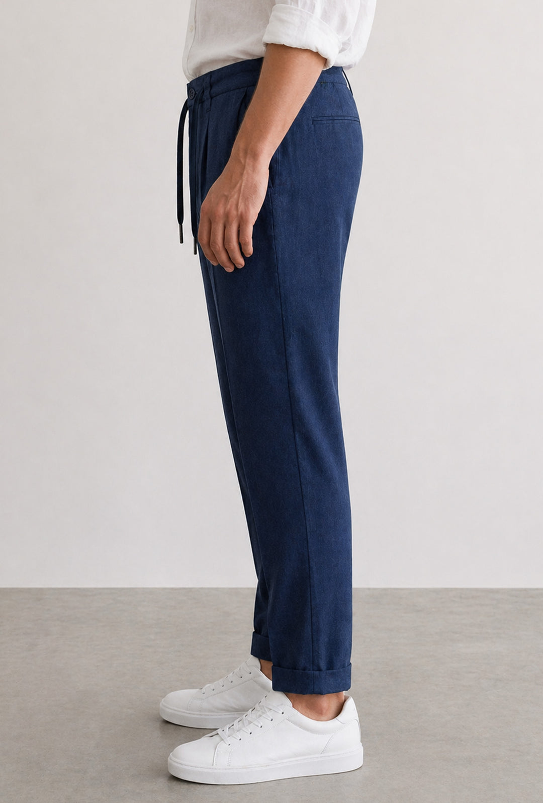 Pantalaccio uomo Dresserd lino cotone comfort Fit - BLU