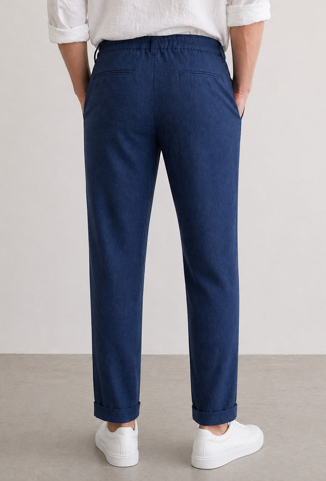 Pantalaccio uomo Dresserd lino cotone comfort Fit - BLU