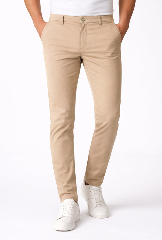 Pantalone Uomo Cotone Leggero Made in Italy Slim Fit Gamba stretta Dresserd -  BISCOTTO