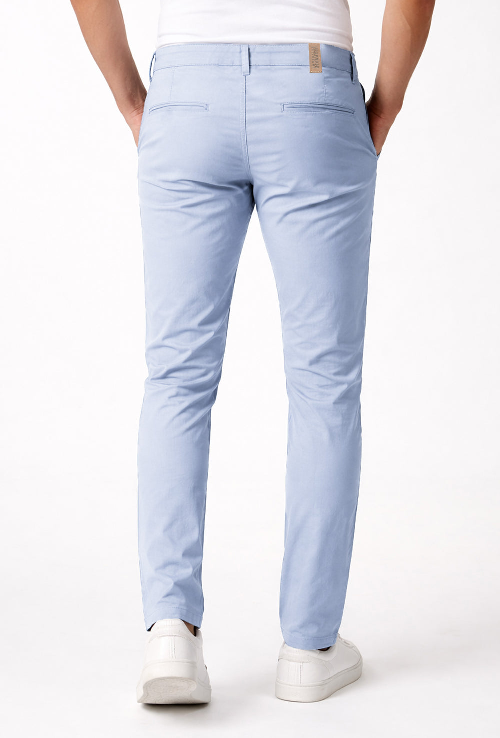 Pantalone Uomo Cotone Leggero Made in Italy Slim Fit Gamba stretta Dresserd -  AZZURRO POLVERE