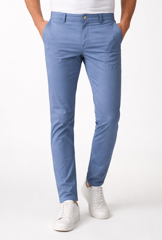 Pantalone Uomo Cotone Leggero Made in Italy Slim Fit Gamba stretta Dresserd -  BLU JEANS
