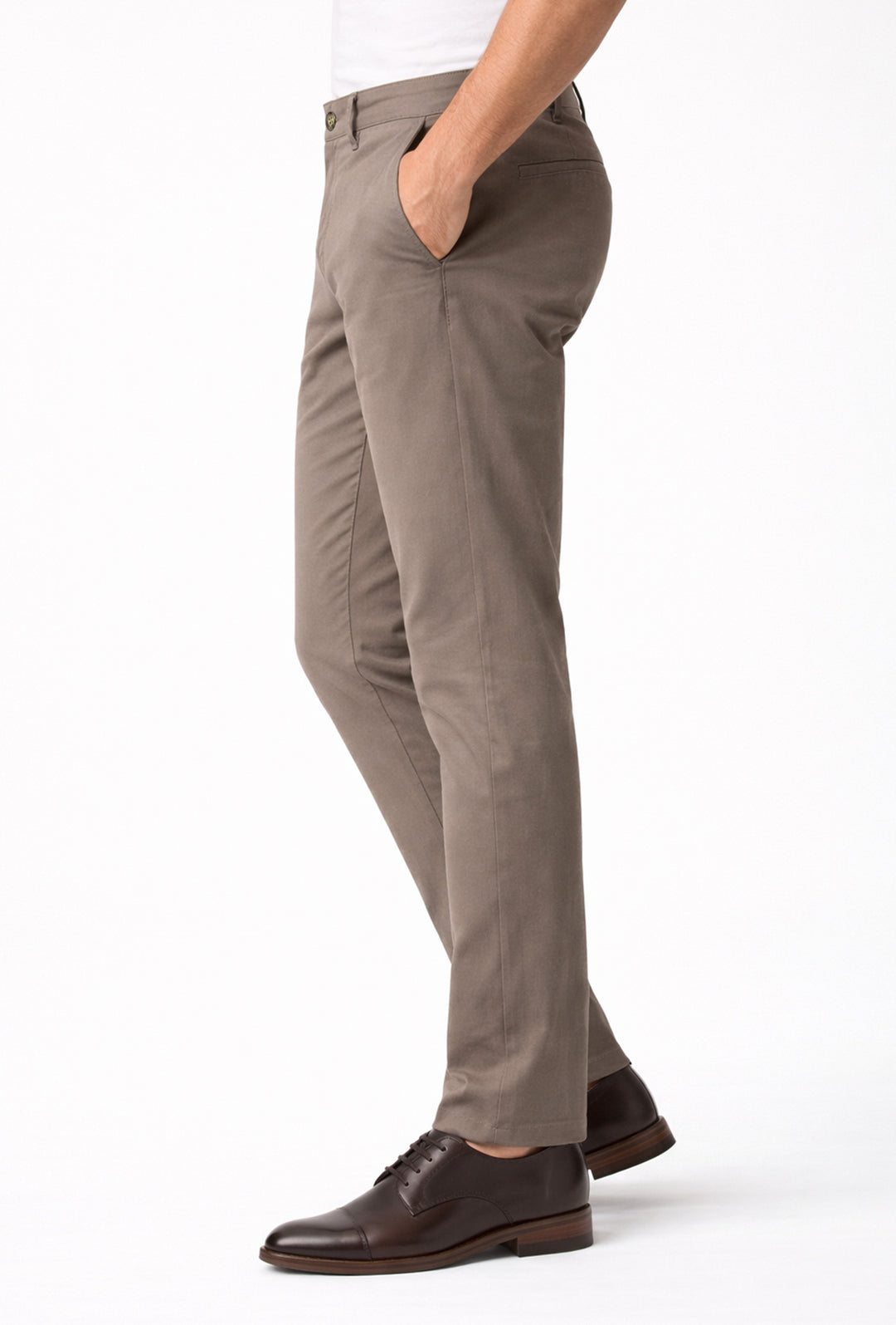 Pantalone Uomo Cotone Leggero Made in Italy Slim Fit Gamba stretta Dresserd -  MORO