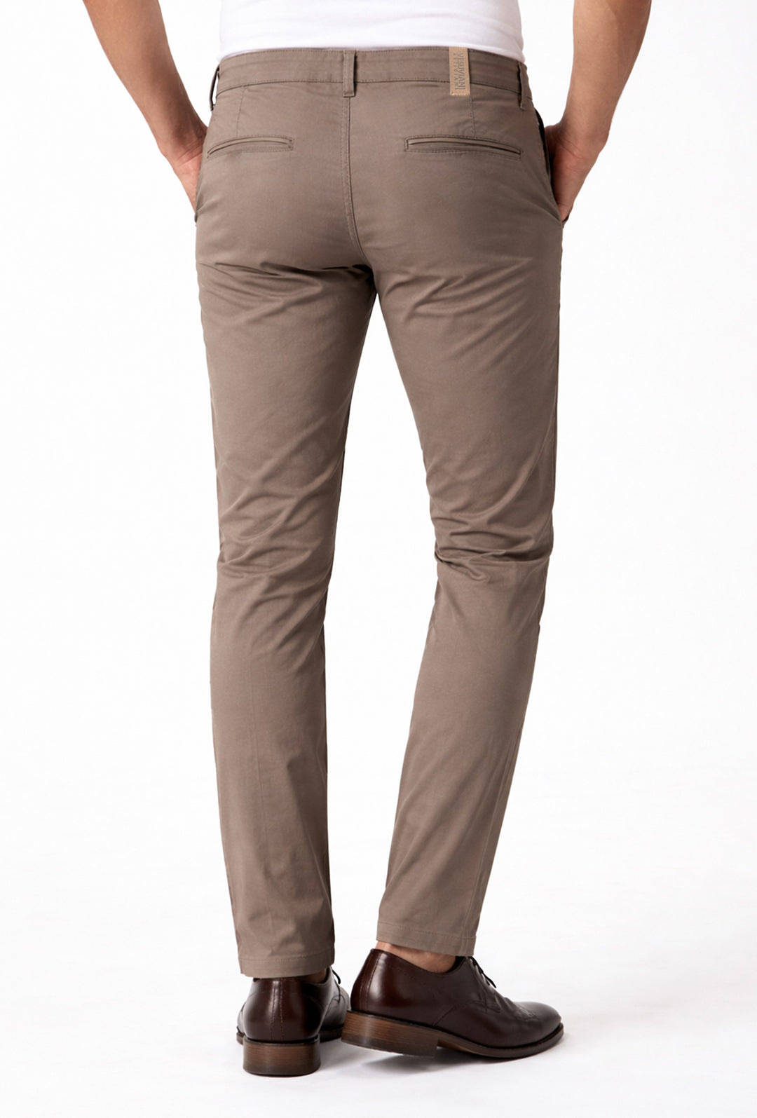 Pantalone Uomo Cotone Leggero Made in Italy Slim Fit Gamba stretta Dresserd -  MORO