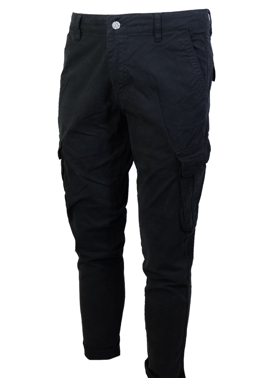 Pantalone Uomo Cargo Dresserd senza molla sotto pantaloni gamba stretta - NERO