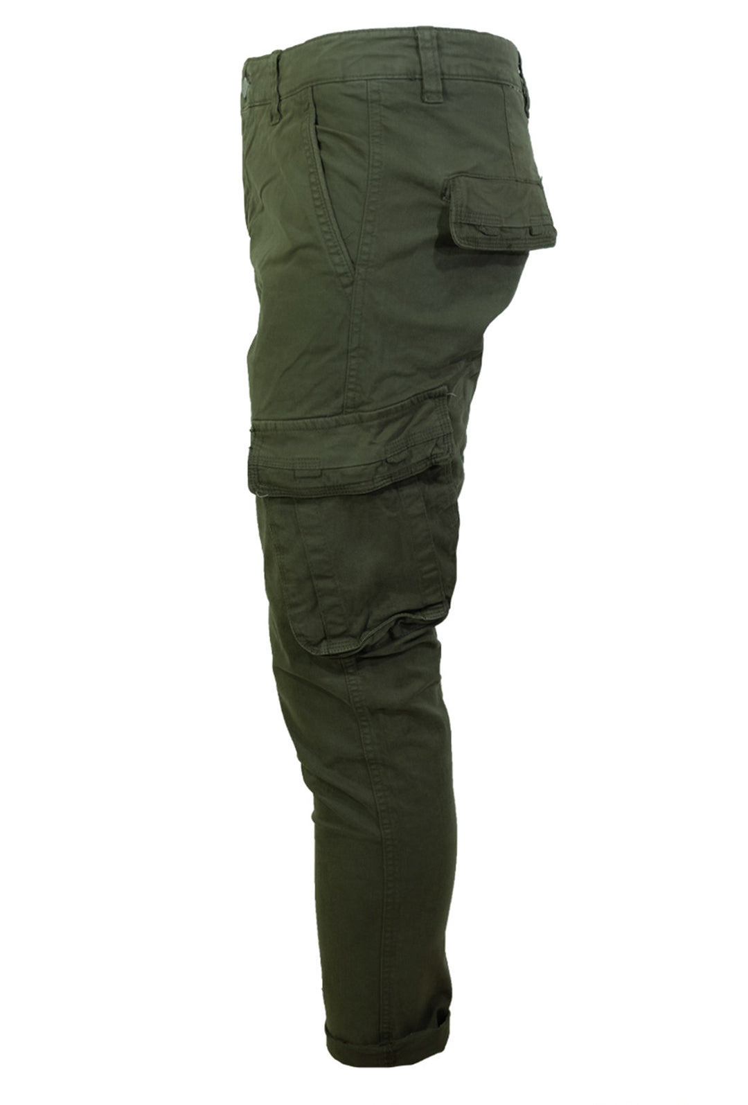 Pantalone Uomo Cargo Dresserd senza molla sotto pantaloni gamba stretta - VERDE OLIVA