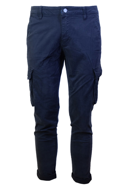 Pantalone Uomo Cargo Dresserd senza molla sotto pantaloni gamba stretta - BLU