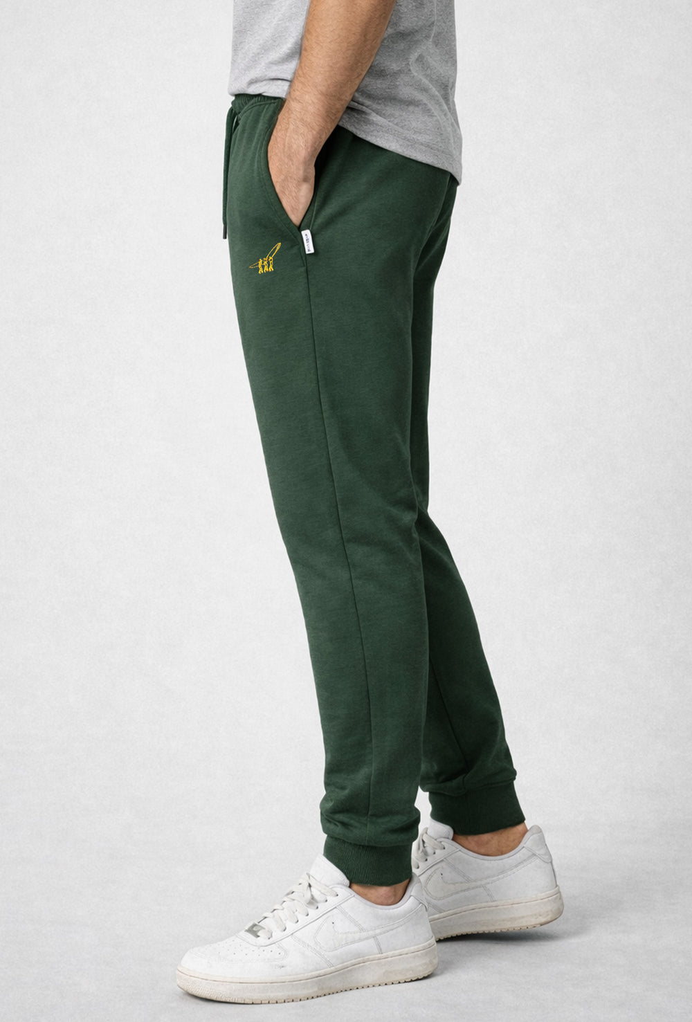 Pantalone di tuta Henry Cotton's cotone leggero con polsino - VERDE