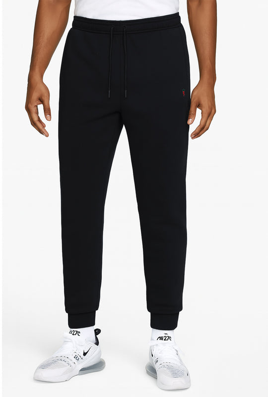 Pantalone di tuta uomo invernale Felpato con polsino - NERO