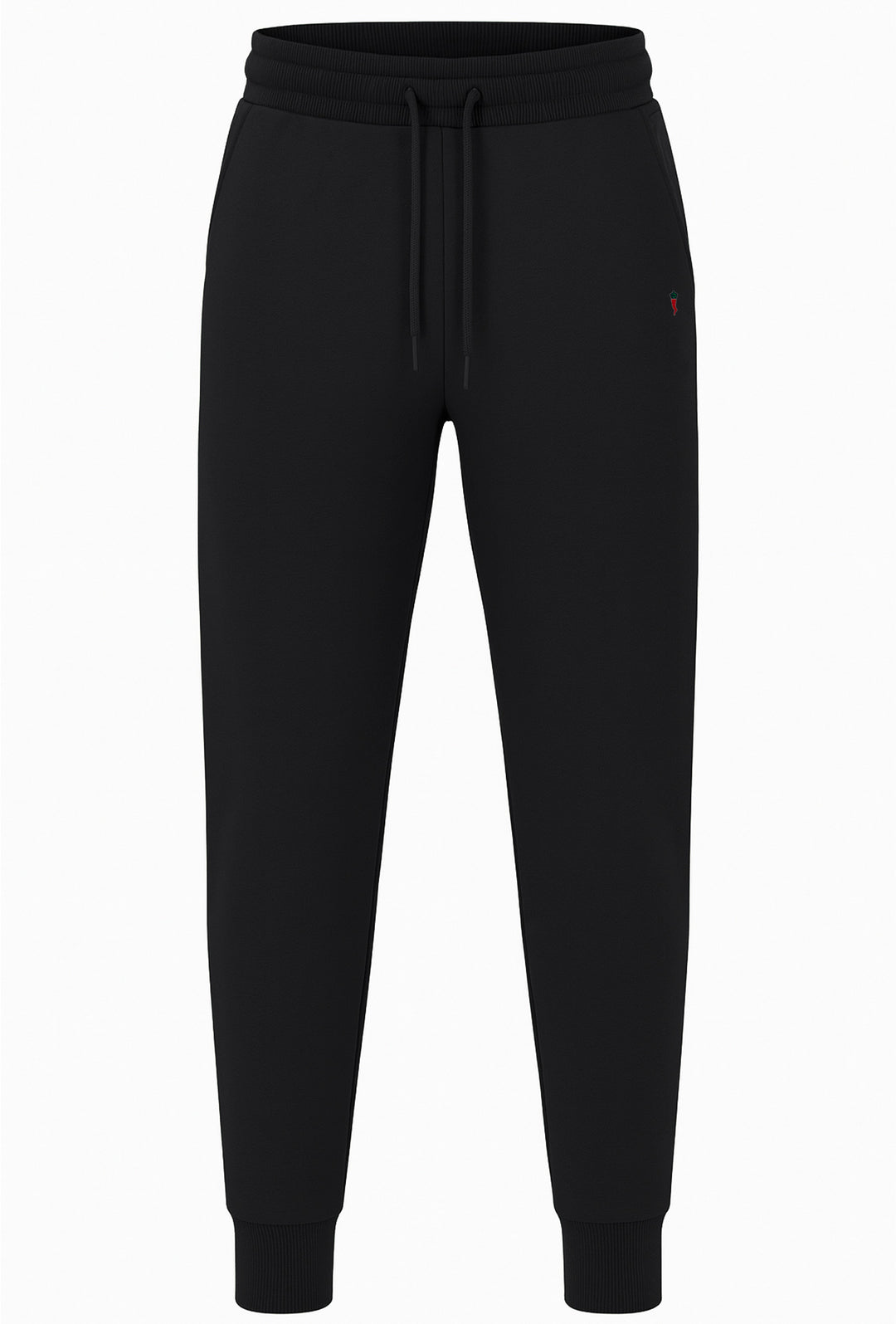 Pantalone di tuta uomo invernale Felpato con polsino - NERO